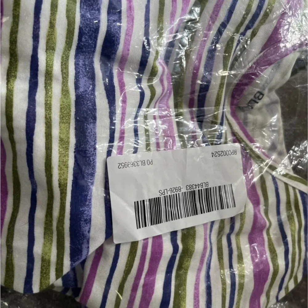 Blair Women's Long Sleeve Striped Tee - Purple, Green, White. BRAND NEW - Picture 3 of 3